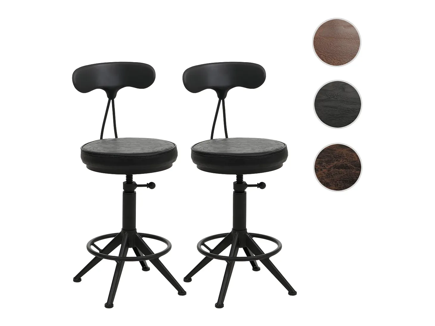 Taburetes de bar MCW-O84 (juego de 2), negro