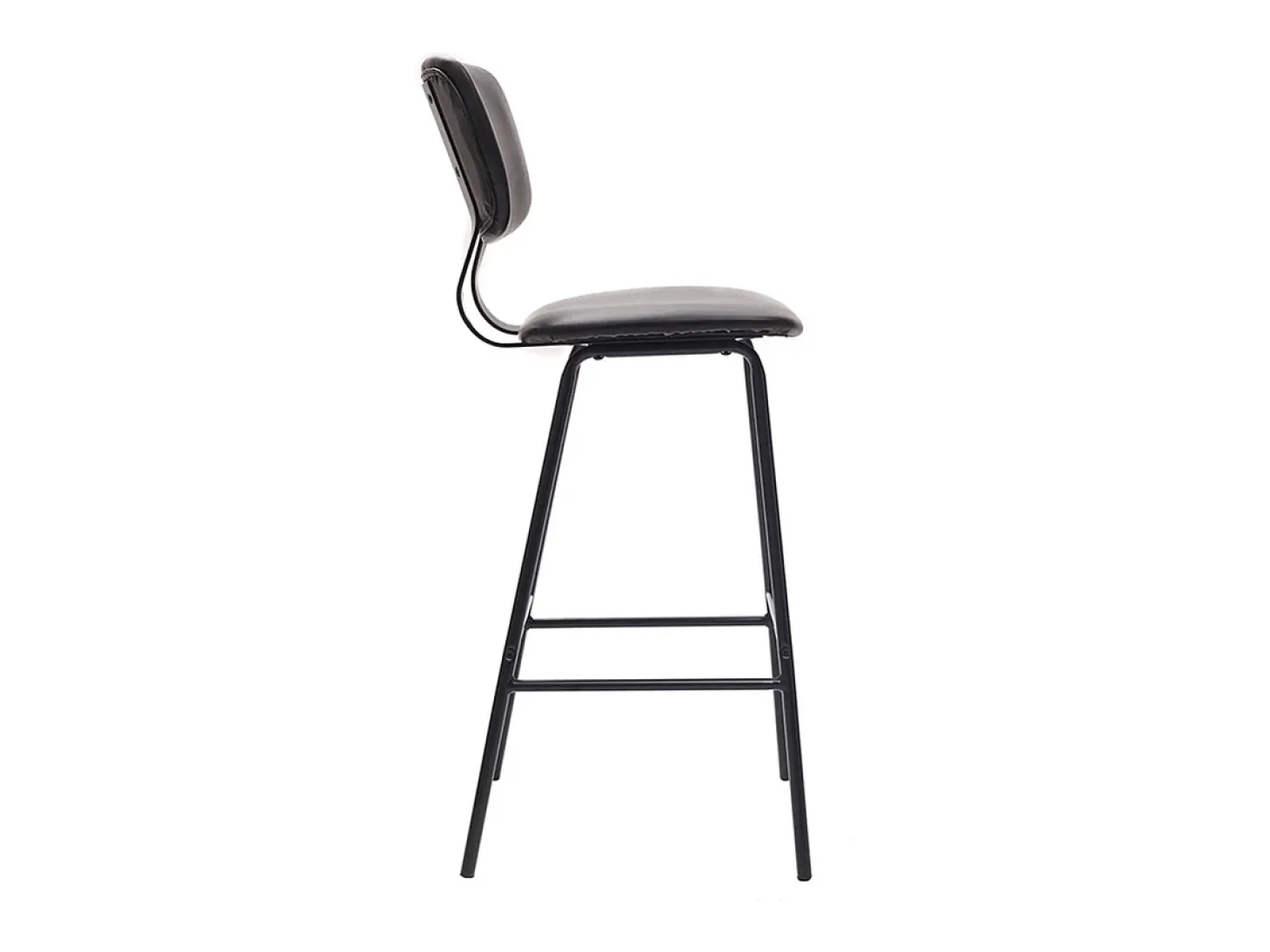 Taburetes de bar moderno negro con patas metal 75 cm (lote de 2) LAB