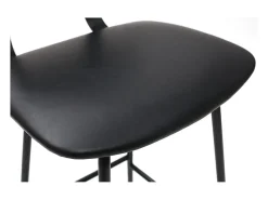Taburetes de bar moderno negro con patas metal 75 cm (lote de 2) LAB