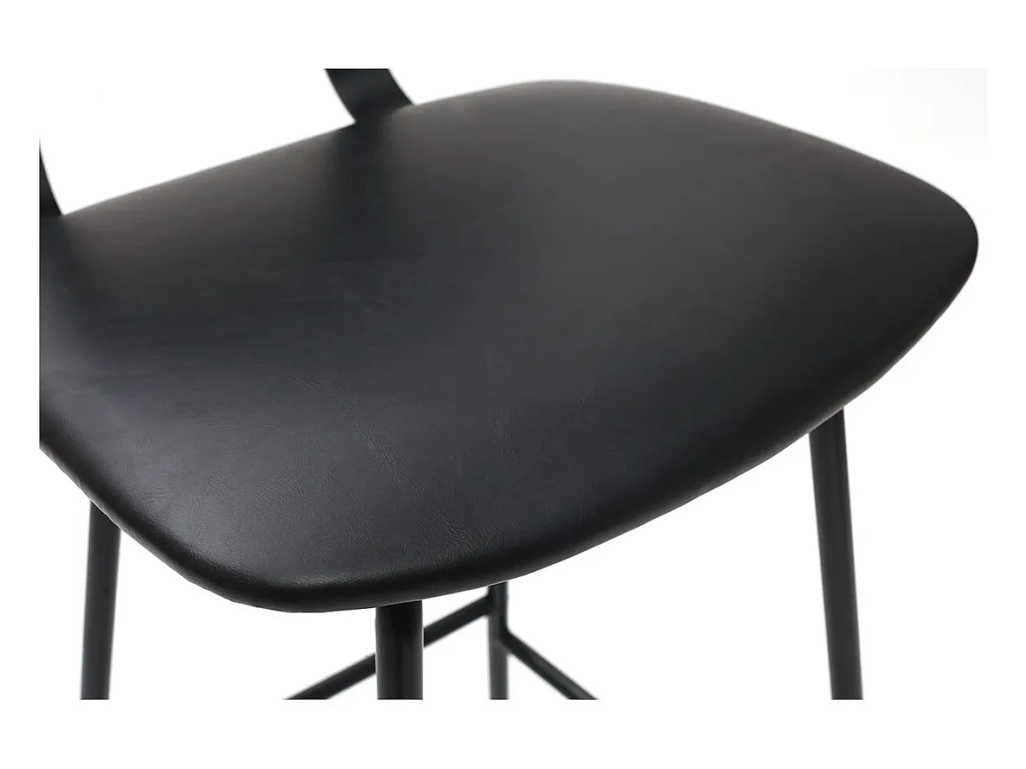 Taburetes de bar moderno negro con patas metal 75 cm (lote de 2) LAB