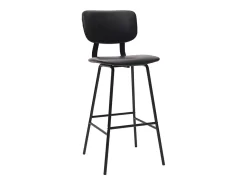 Taburetes de bar moderno negro con patas metal 75 cm (lote de 2) LAB