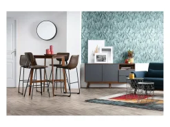 Taburetes de bar moderno negro con patas metal 75 cm (lote de 2) LAB