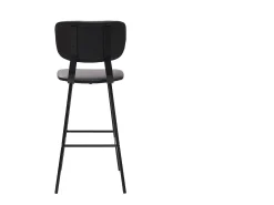 Taburetes de bar moderno negro con patas metal 75 cm (lote de 2) LAB