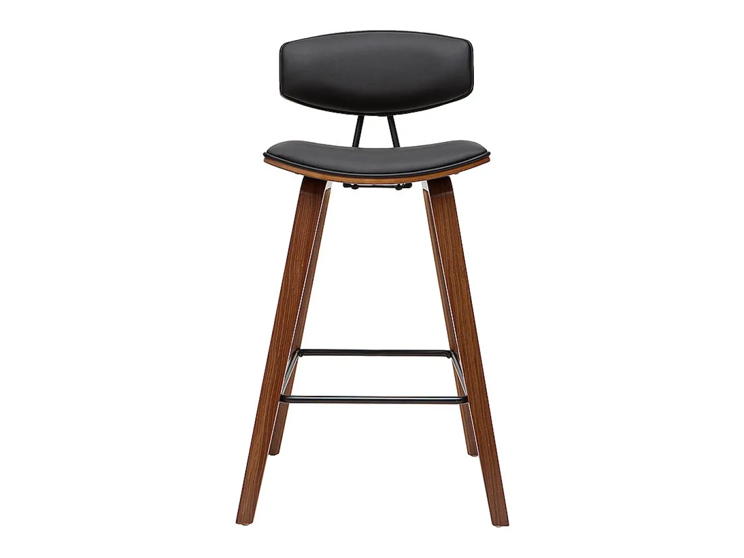 Taburetes de bar moderno negro y madera oscura A69 cm (lote de 2) VASCO