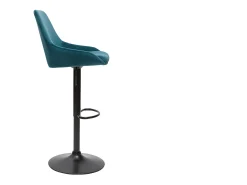 Taburetes de bar moderno regulables terciopelo azul petróleo (lote de 2) HOLO