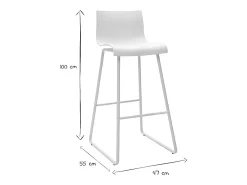 Taburetes de bar modernos blancos 76 cm (lote de 2) ONA