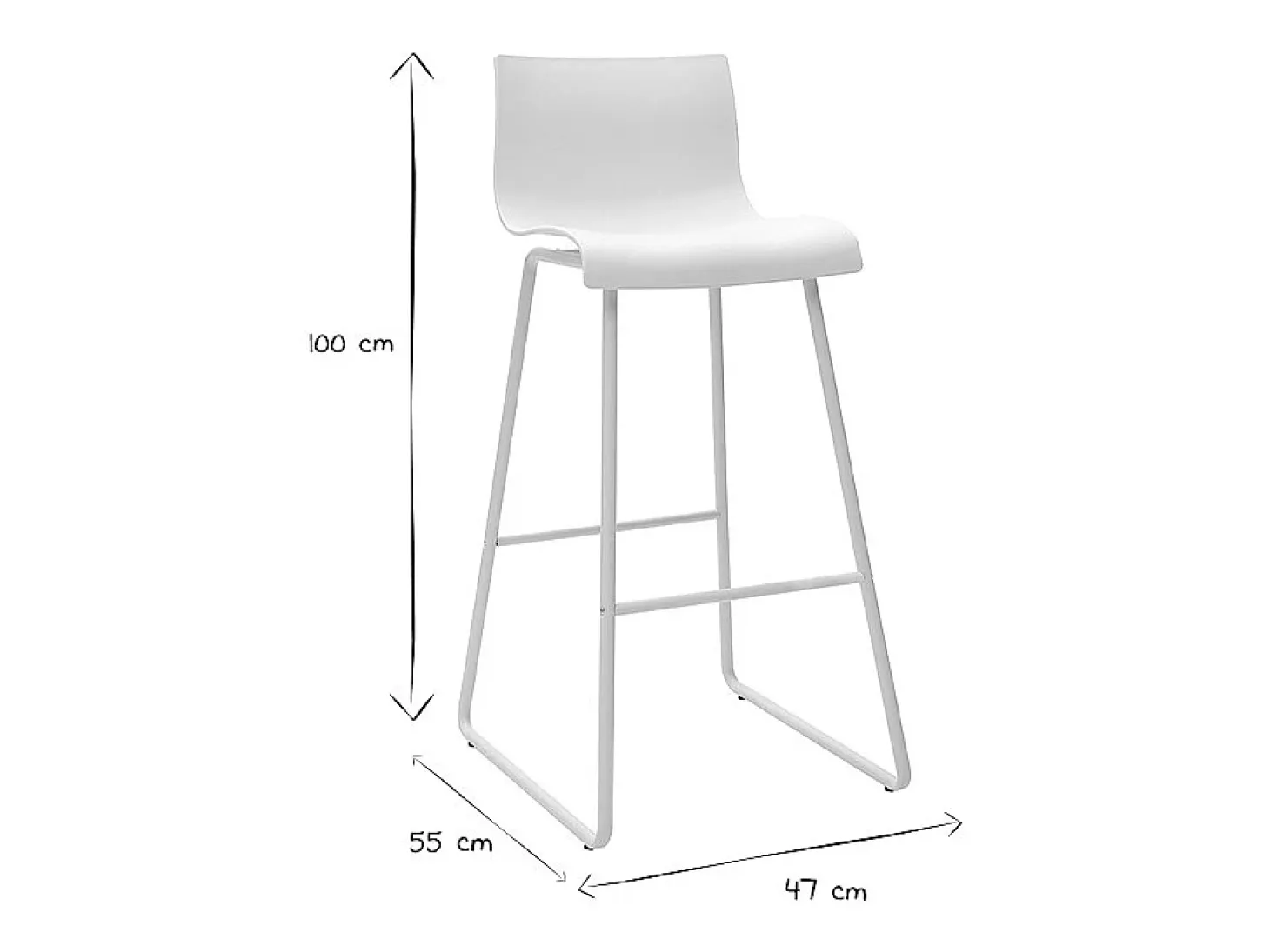 Taburetes de bar modernos blancos 76 cm (lote de 2) ONA