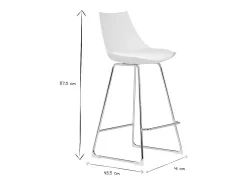 Taburetes de bar modernos blancos 65 cm (lote de 2) JUNE