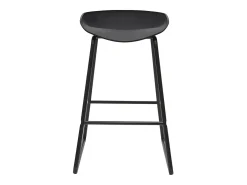 Taburetes de bar modernos negros con patas en metal 65 cm (lote de 2) PEBBLE
