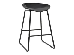 Taburetes de bar modernos negros con patas en metal 65 cm (lote de 2) PEBBLE