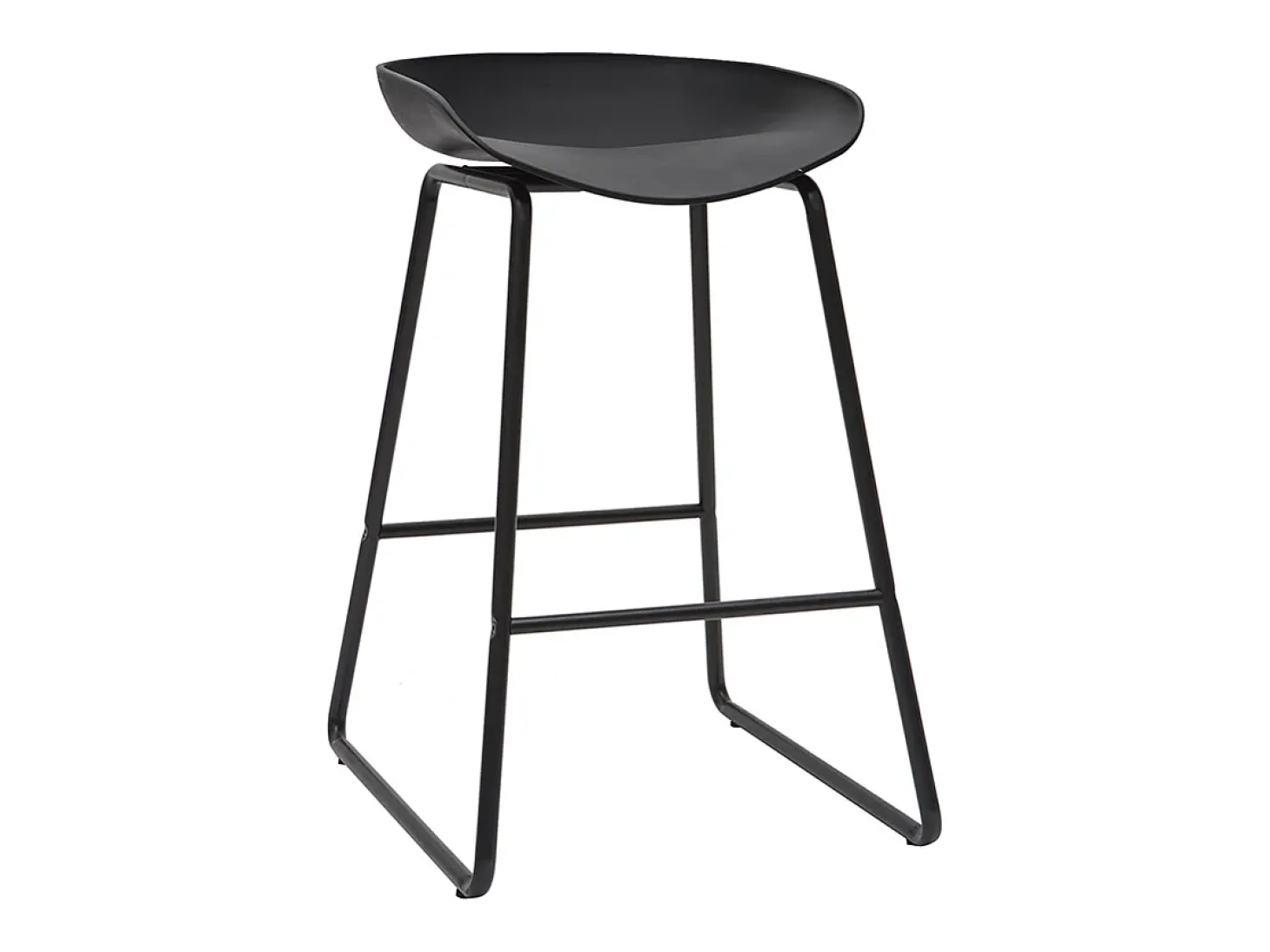 Taburetes de bar modernos negros con patas en metal 65 cm (lote de 2) PEBBLE