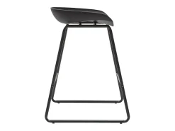 Taburetes de bar modernos negros con patas en metal 65 cm (lote de 2) PEBBLE