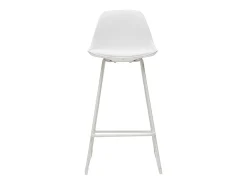 Taburetes de bar modernos blancos patas metal 66 cm (lote de 2) FRANZ