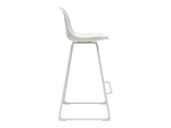 Taburetes de bar modernos blancos patas metal 66 cm (lote de 2) FRANZ