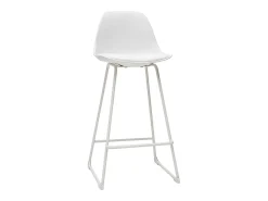 Taburetes de bar modernos blancos patas metal 66 cm (lote de 2) FRANZ