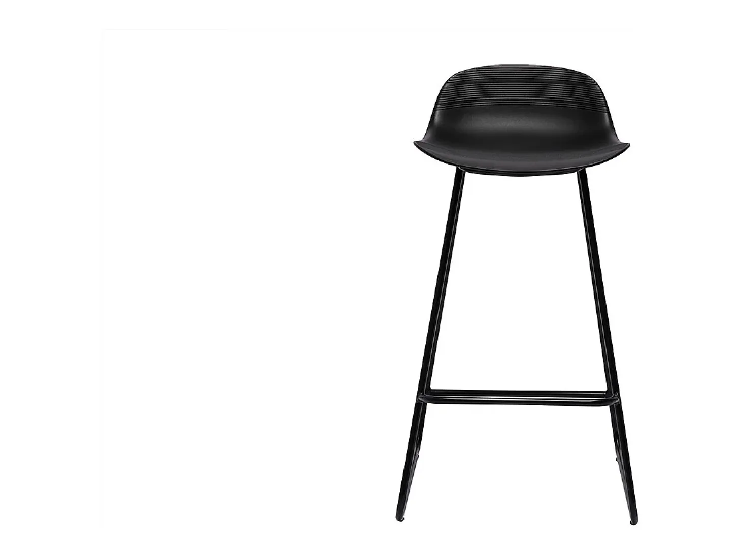 Taburetes de bar negro y pie negro A65 cm (lote de 2) ELLA