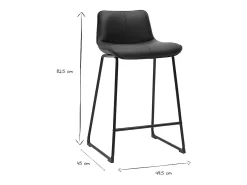 Taburetes de bar negros y metal H65 cm (lote de 2) BOOST