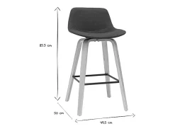 Taburetes de bar nórdicos gris oscuro A65 cm (lote de 2) NONIE