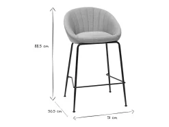 Taburetes de bar tejido gris claro 65 cm (lote de 2) SHERU