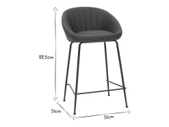 Taburetes de bar tejido gris oscuro 65 cm (lote de 2) SHERU
