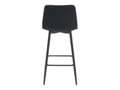 Taburetes de bar Valora TEOTO de terciopelo negro con patas de acero negro x2