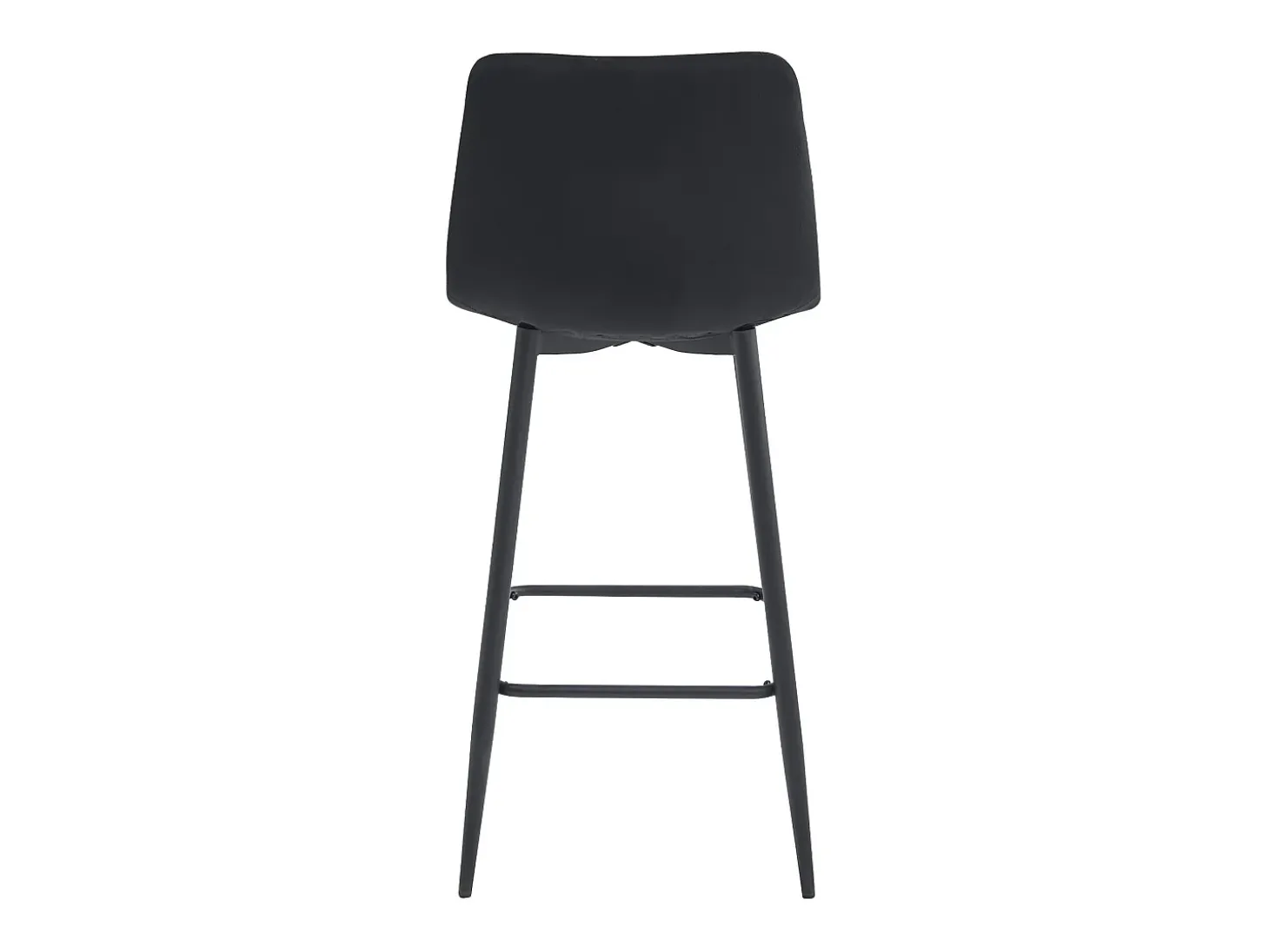 Taburetes de bar Valora TEOTO de terciopelo negro con patas de acero negro x2
