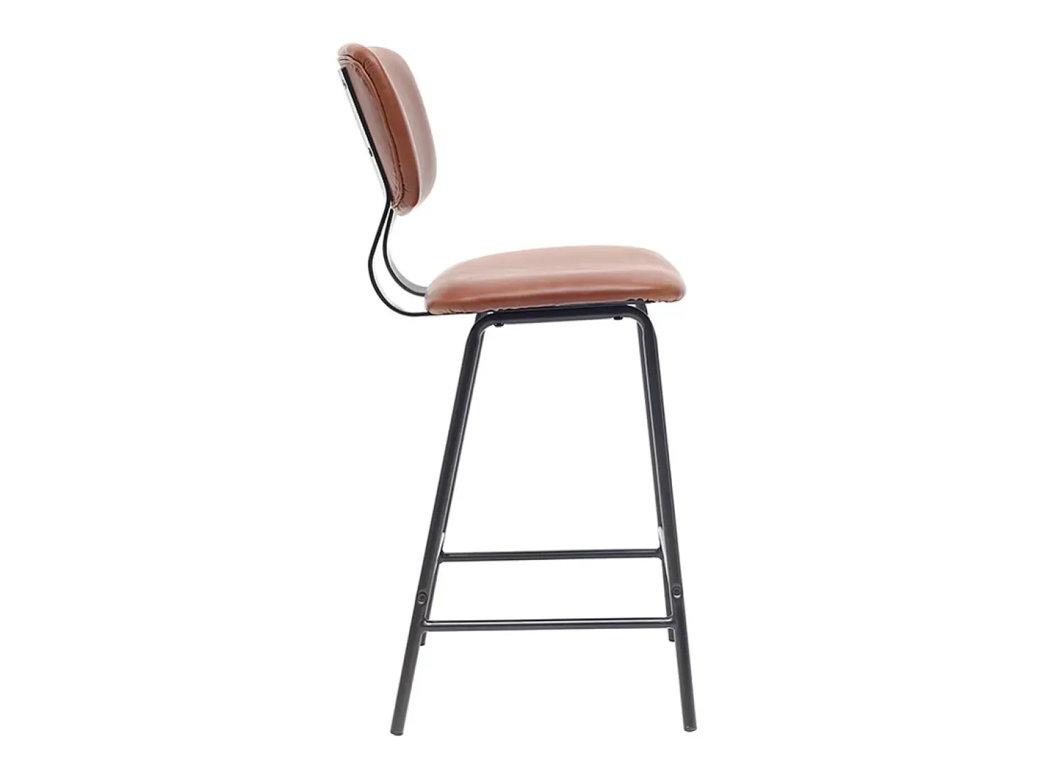 Taburetes de bar vintage marrón claro con patas en metal 65cm (lote de 2) LAB