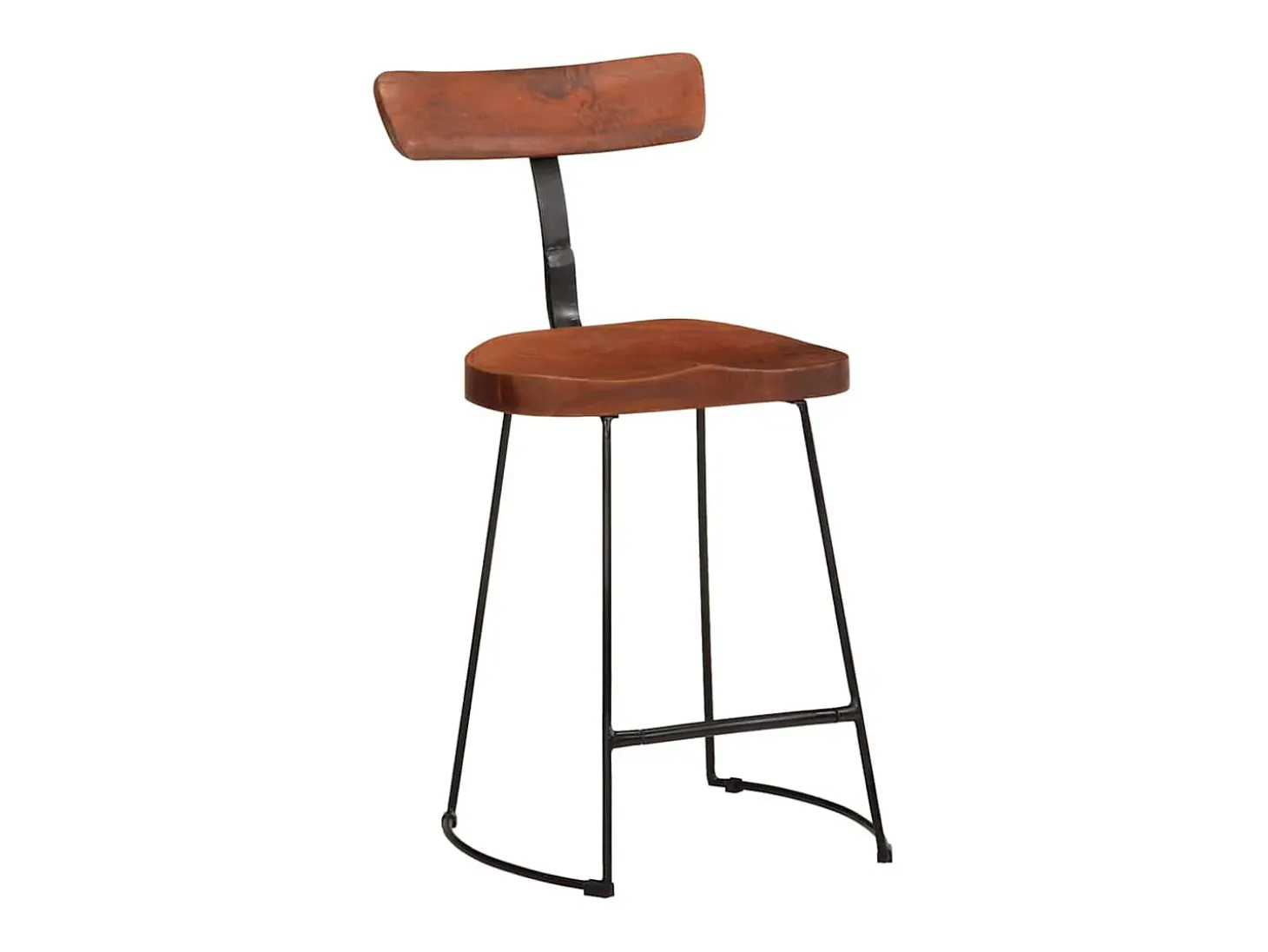 Taburetes de barra 2 uds madera maciza de mango 49x43x79 cm