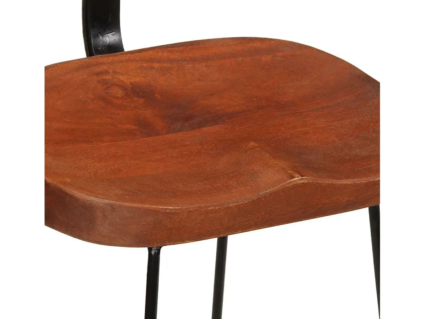 Taburetes de barra 2 uds madera maciza de mango 49x43x79 cm
