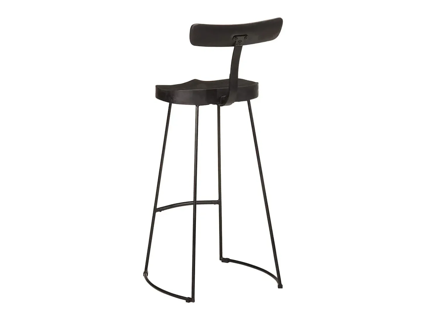 Taburetes de barra 2 uds negro 49x43x103 cm madera maciza mango