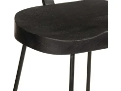 Taburetes de barra 2 uds negro 49x43x103 cm madera maciza mango
