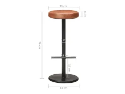Taburetes de barra de cocina 2 uds cuero auténtico marrón