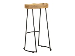 Taburetes de barra de cocina 2 unidades madera maciza de mango