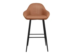 Taburetes de barra de cocina 2 uds cuero sintético marrón claro