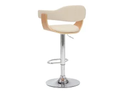 Taburetes de cocina 2 uds madera curvada cuero sintético crema