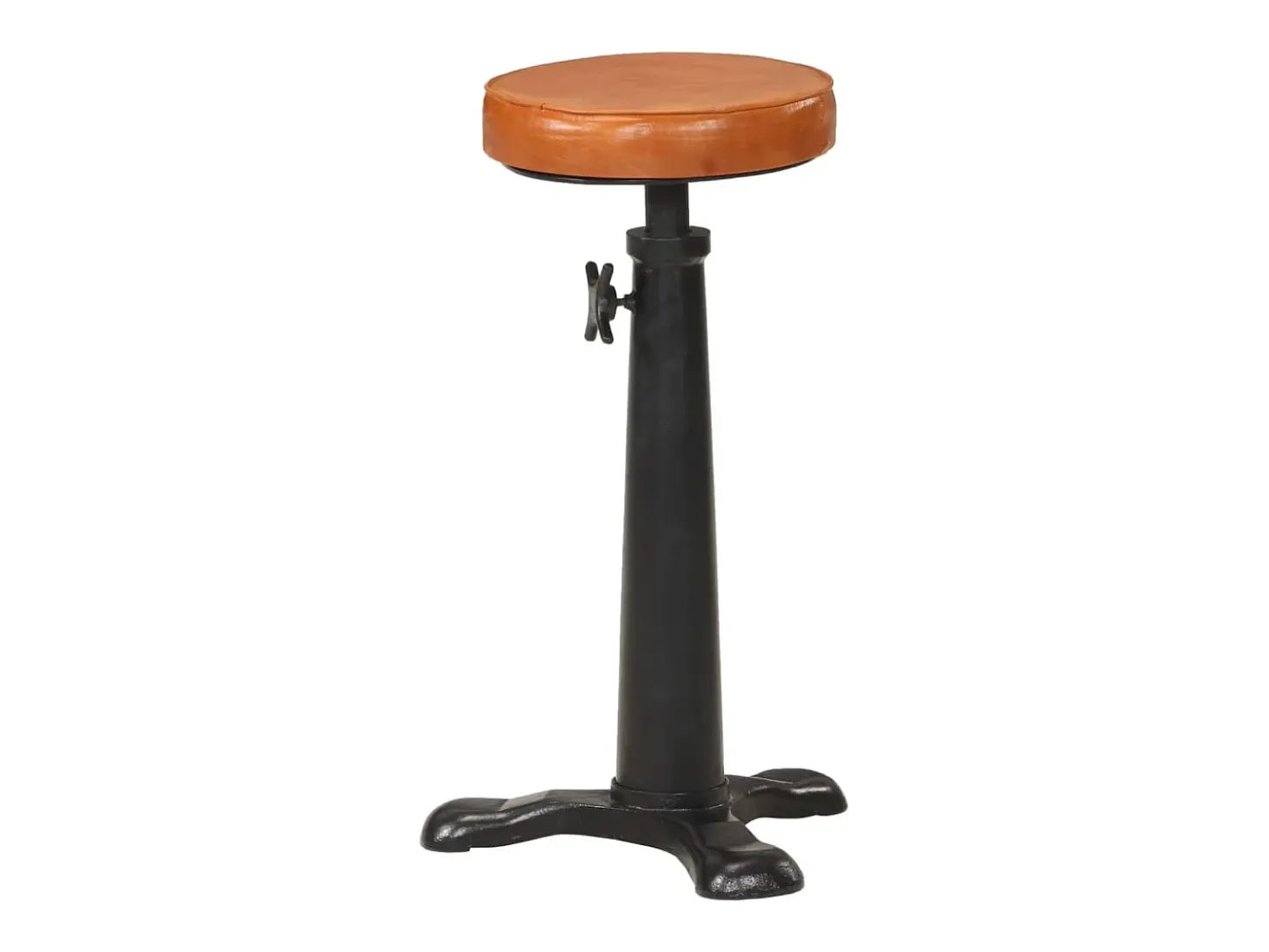 Taburetes de cocina 2 uds cuero auténtico marrón hierro fundido