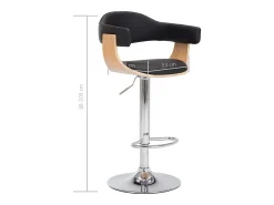 Taburetes de cocina 2 uds madera curvada cuero sintético negro