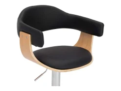 Taburetes de cocina 2 uds madera curvada cuero sintético negro