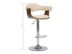 Taburetes de cocina 2 uds madera curvada cuero sintético crema