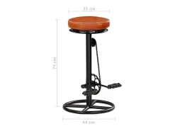 Taburetes de cocina 2 uds cuero auténtico cabra negro y marrón