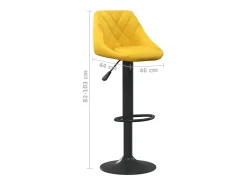 Taburetes de cocina 2 unidades terciopelo amarillo mostaza