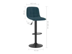 Taburetes de cocina 2 unidades terciopelo azul