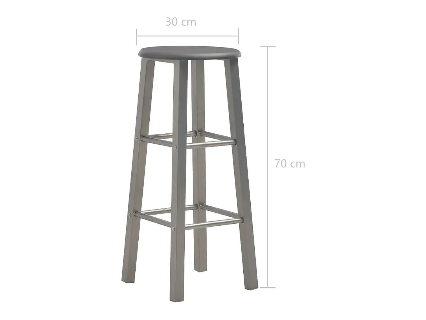 Taburetes de cocina 2 unidades MDF gris antracita