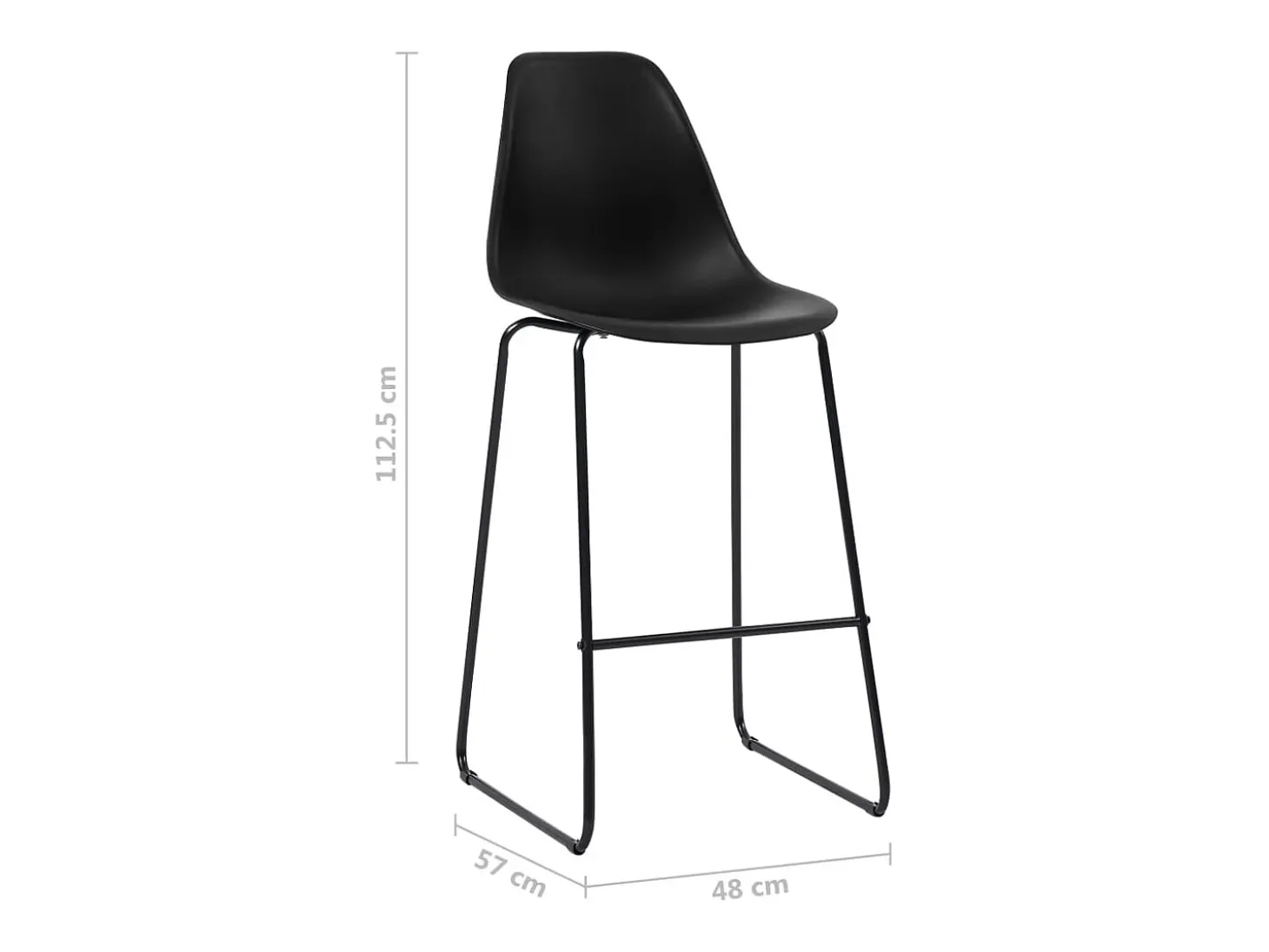 Taburetes de cocina 2 unidades plástico negro
