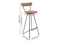 Taburetes de cocina 2 unidades madera maciza de teca