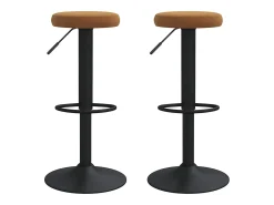Taburetes de cocina 2 unidades terciopelo marrón