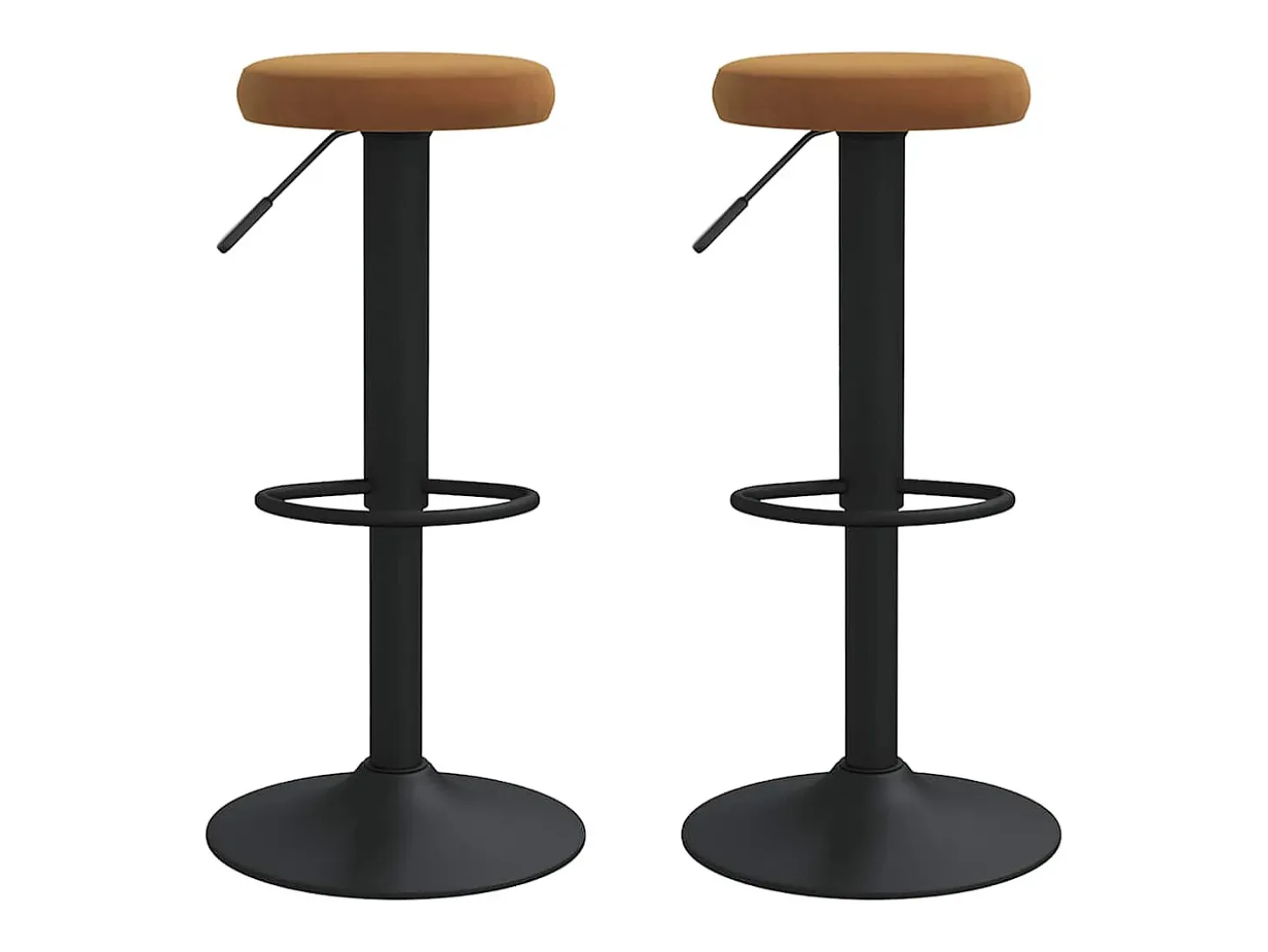 Taburetes de cocina 2 unidades terciopelo marrón