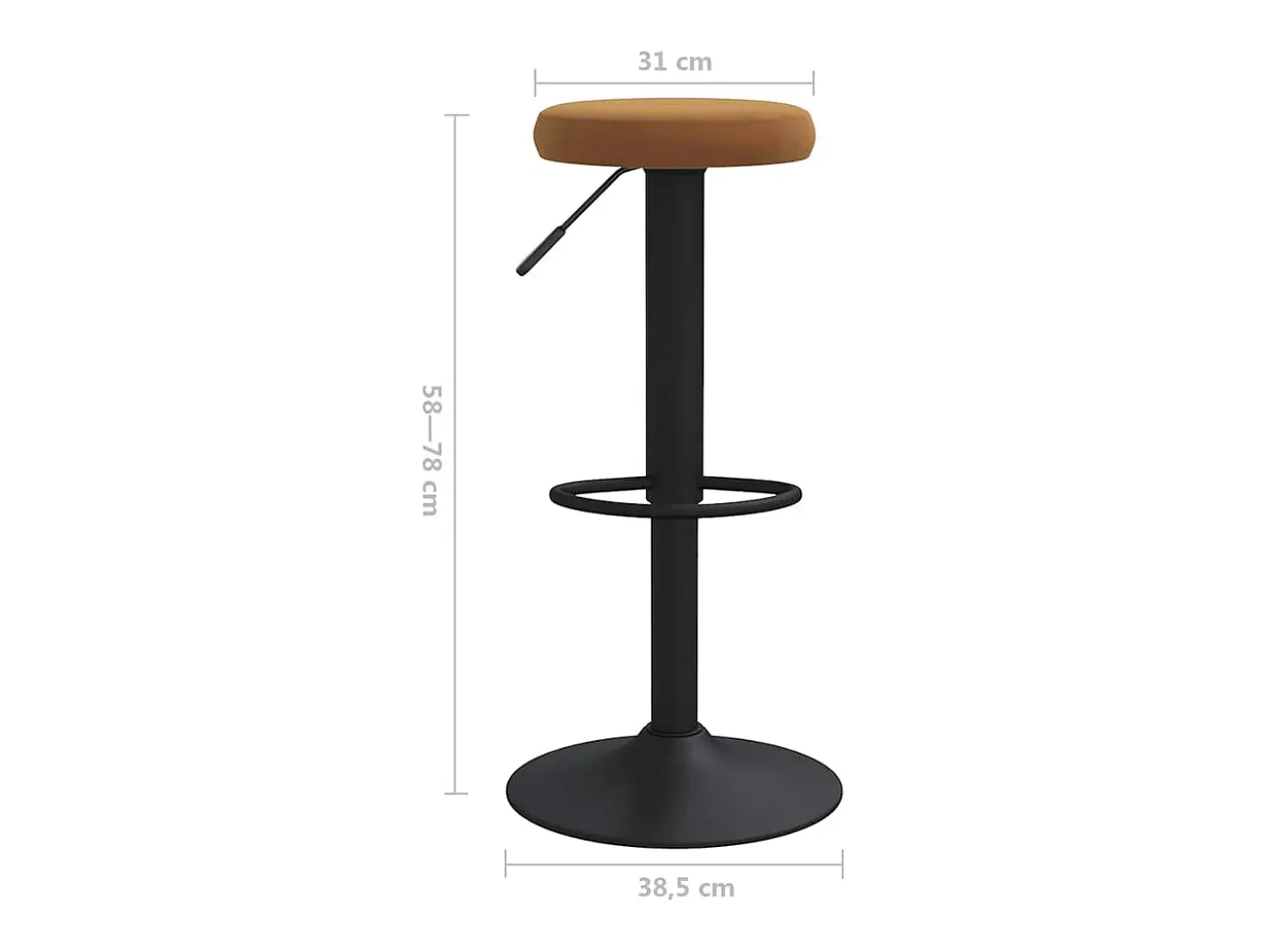 Taburetes de cocina 2 unidades terciopelo marrón