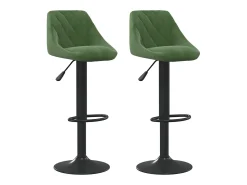 Taburetes de cocina 2 unidades terciopelo verde oscuro