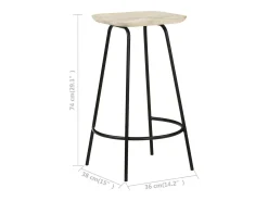 Taburetes de cocina 4 unidades madera maciza de mango